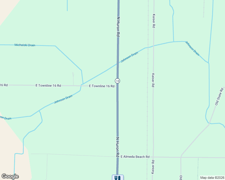 map of restaurants, bars, coffee shops, grocery stores, and more near 2949 North Huron Road in Pinconning