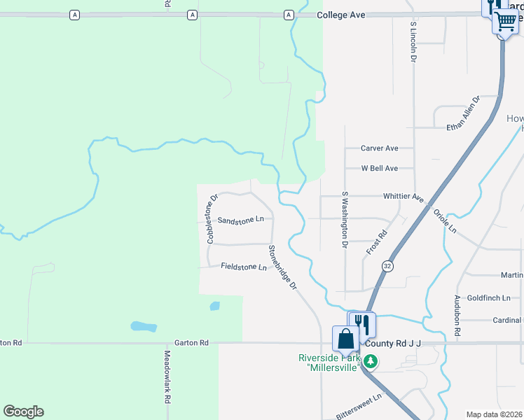 map of restaurants, bars, coffee shops, grocery stores, and more near 905 Stonebridge Drive in Howards Grove
