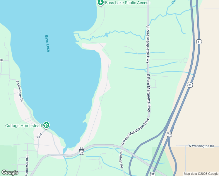 map of restaurants, bars, coffee shops, grocery stores, and more near 7266 South Harbor Drive in Pentwater