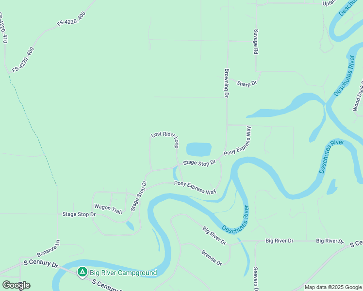 map of restaurants, bars, coffee shops, grocery stores, and more near 55827 Lost Rider Loop in Bend