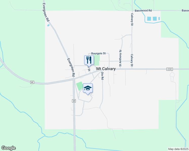 map of restaurants, bars, coffee shops, grocery stores, and more near 105 Saint Joseph Street in Mount Calvary
