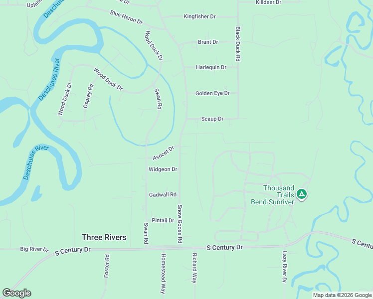 map of restaurants, bars, coffee shops, grocery stores, and more near 55765 Snow Goose Road in Bend