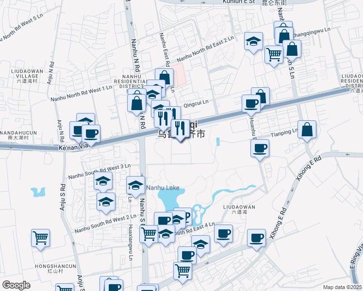 map of restaurants, bars, coffee shops, grocery stores, and more near in Ürümqi