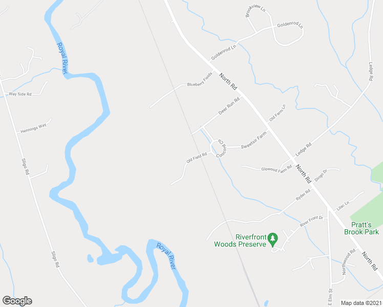 map of restaurants, bars, coffee shops, grocery stores, and more near 41 Old Field Road in Yarmouth