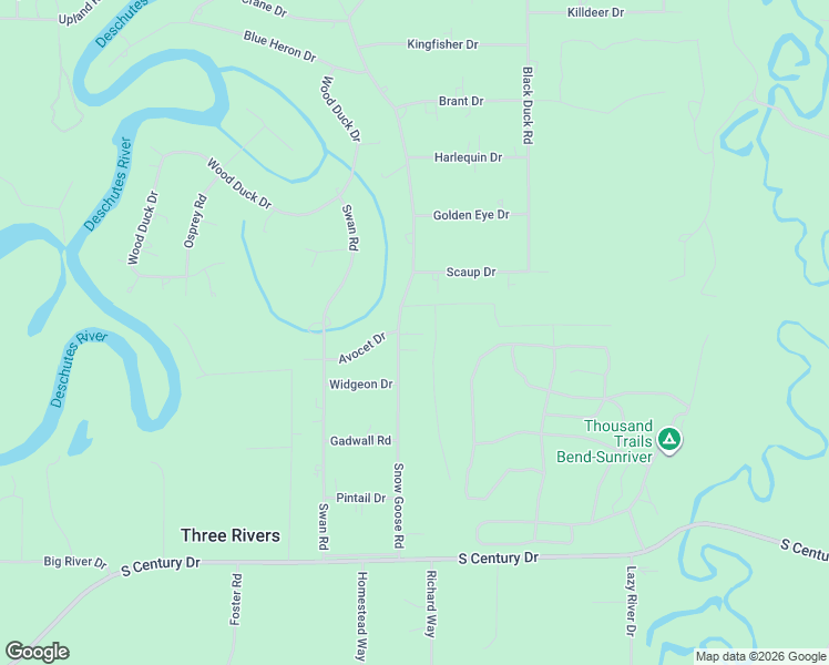 map of restaurants, bars, coffee shops, grocery stores, and more near 55765 Snow Goose Road in Bend