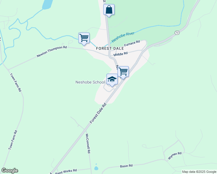 map of restaurants, bars, coffee shops, grocery stores, and more near 17 Neshobe Circle in Rutland County
