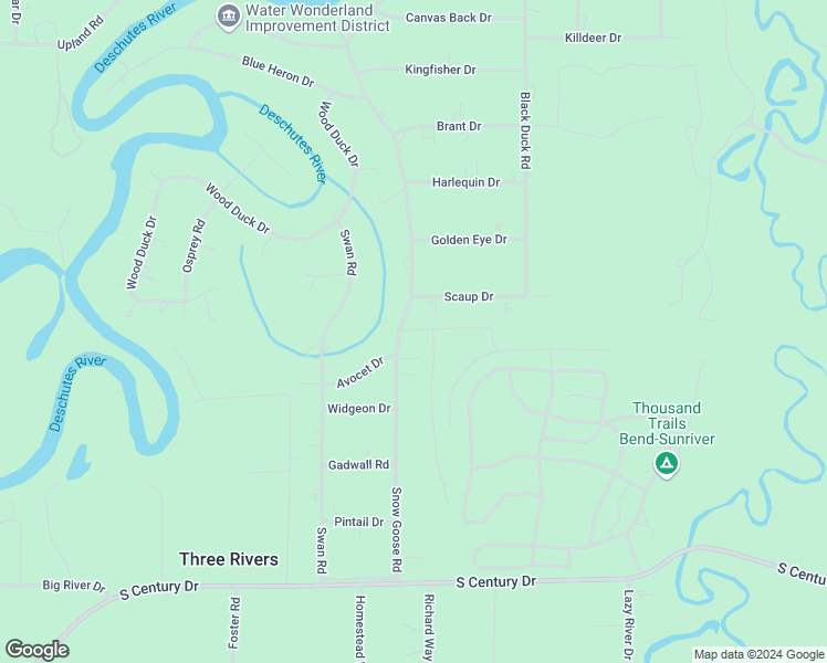 map of restaurants, bars, coffee shops, grocery stores, and more near 55805 Snow Goose Road in Bend