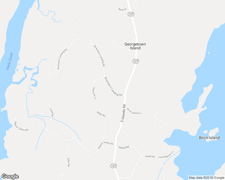 map of restaurants, bars, coffee shops, grocery stores, and more near 23 Bowman's Landing Road in Georgetown