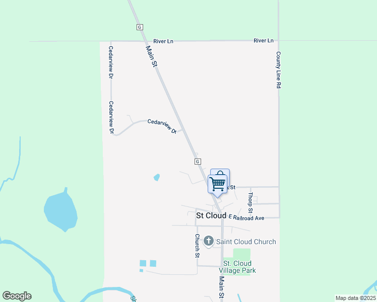 map of restaurants, bars, coffee shops, grocery stores, and more near 1537 Main Street in Saint Cloud