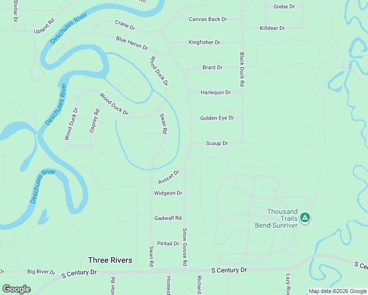 map of restaurants, bars, coffee shops, grocery stores, and more near 55805 Snow Goose Road in Bend