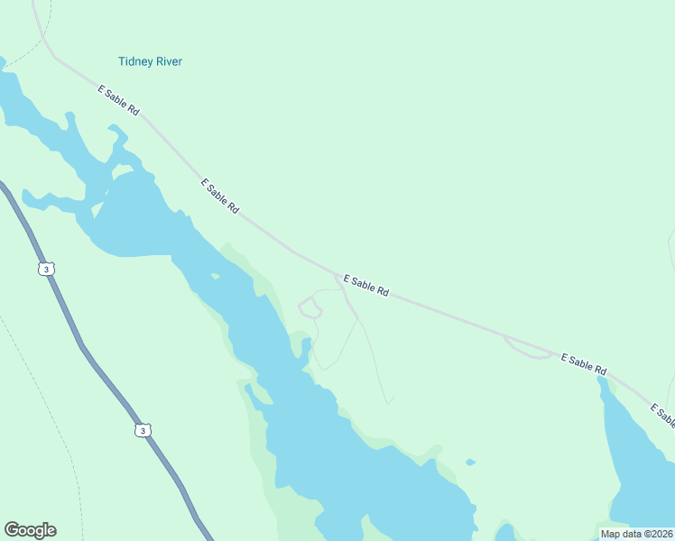 map of restaurants, bars, coffee shops, grocery stores, and more near East Sable Road in Sable River