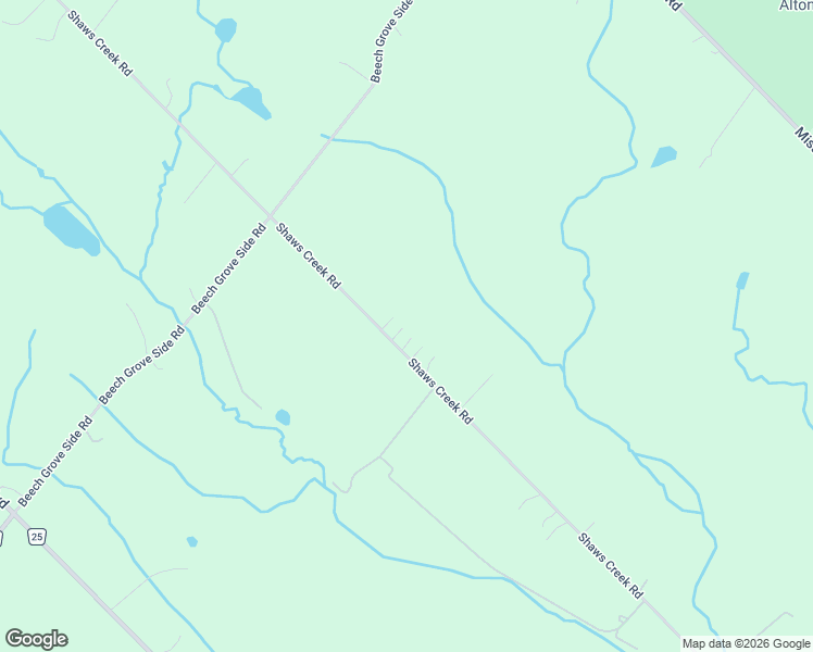 map of restaurants, bars, coffee shops, grocery stores, and more near 19215 Shaws Creek Road in Alton