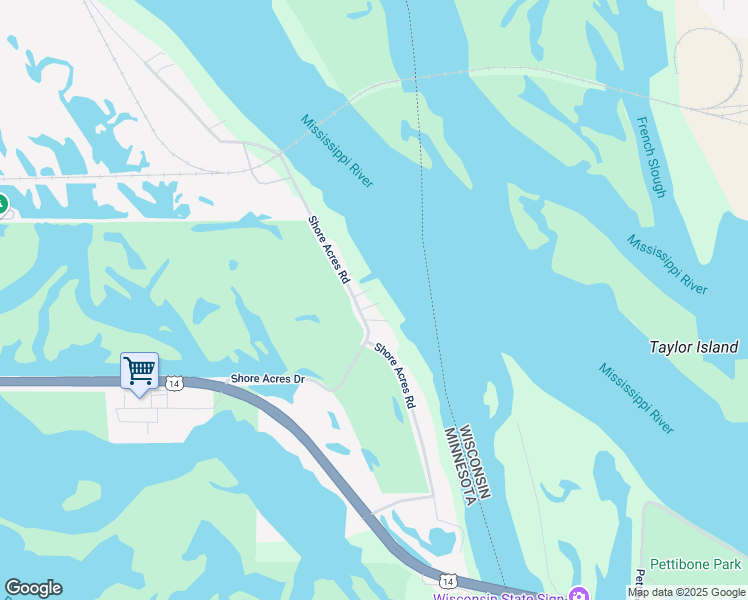map of restaurants, bars, coffee shops, grocery stores, and more near 402 Shore Acres Road in La Crescent