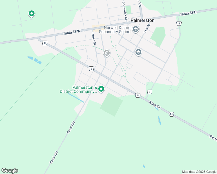 map of restaurants, bars, coffee shops, grocery stores, and more near 635 Yonge Street in Palmerston