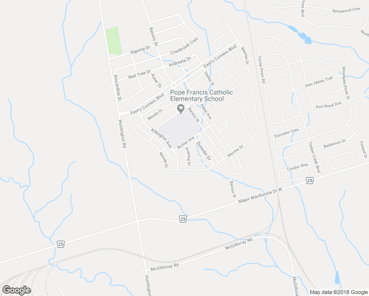 map of restaurants, bars, coffee shops, grocery stores, and more near 87 Richler Avenue in Vaughan