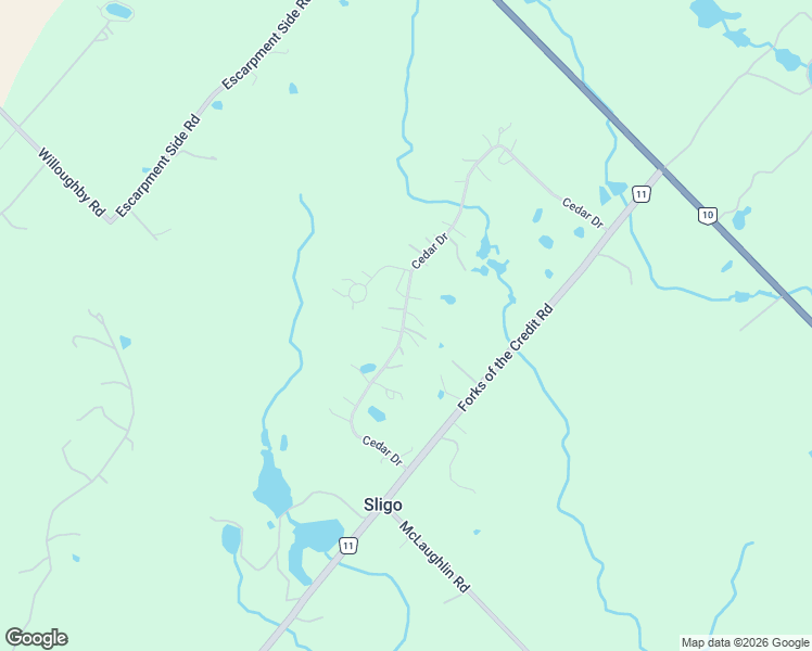 map of restaurants, bars, coffee shops, grocery stores, and more near 24 Cedar Drive in Caledon Village