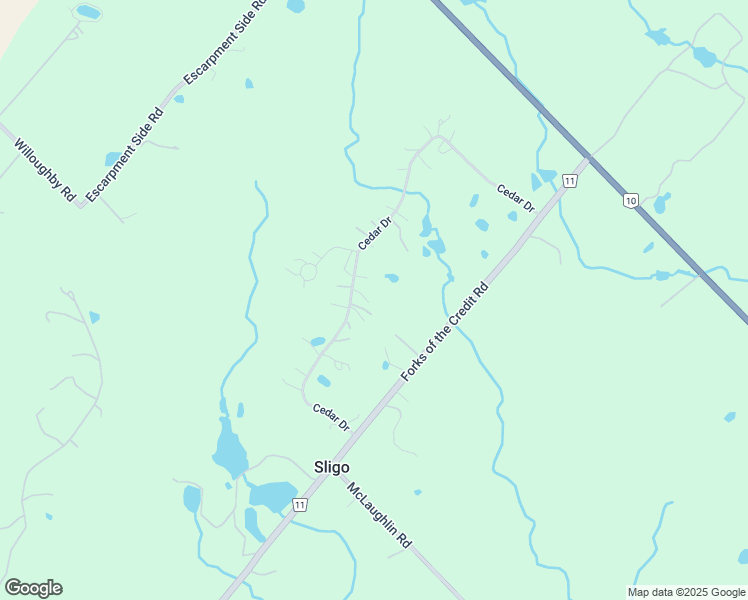 map of restaurants, bars, coffee shops, grocery stores, and more near 24 Cedar Drive in Caledon Village