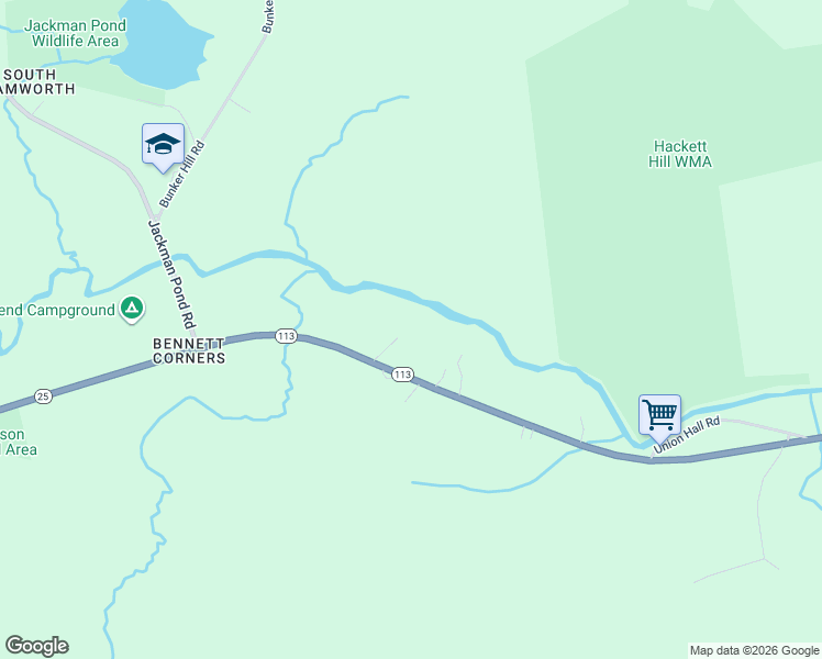 map of restaurants, bars, coffee shops, grocery stores, and more near 1320 Bearcamp Highway in Tamworth