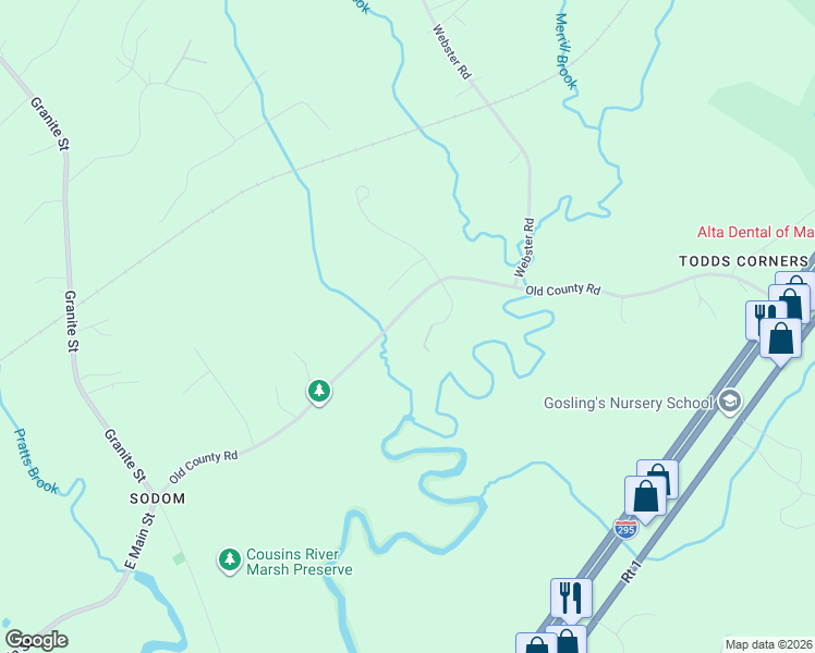 map of restaurants, bars, coffee shops, grocery stores, and more near 2 Tidal Brook Road Exn in Freeport