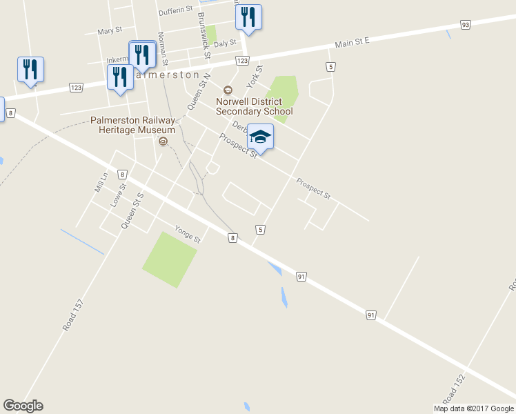map of restaurants, bars, coffee shops, grocery stores, and more near 104 Miller Crescent in Palmerston