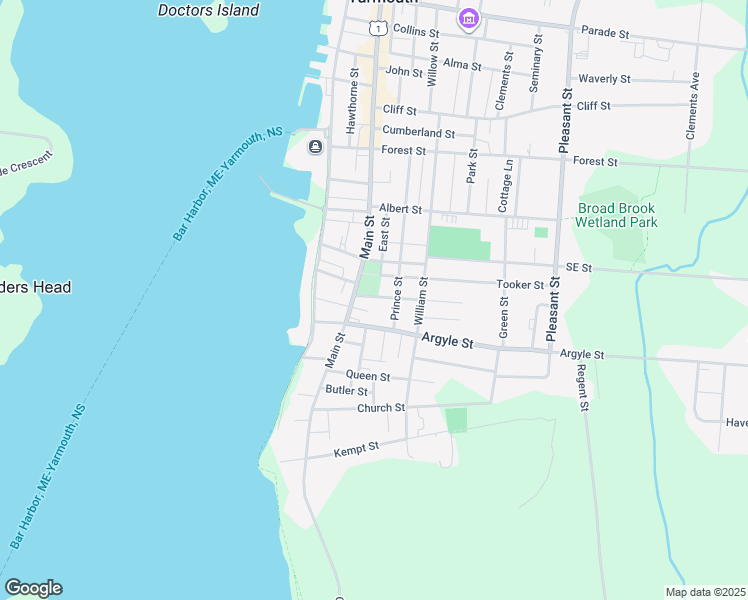 map of restaurants, bars, coffee shops, grocery stores, and more near 31 Barnard Street in Yarmouth