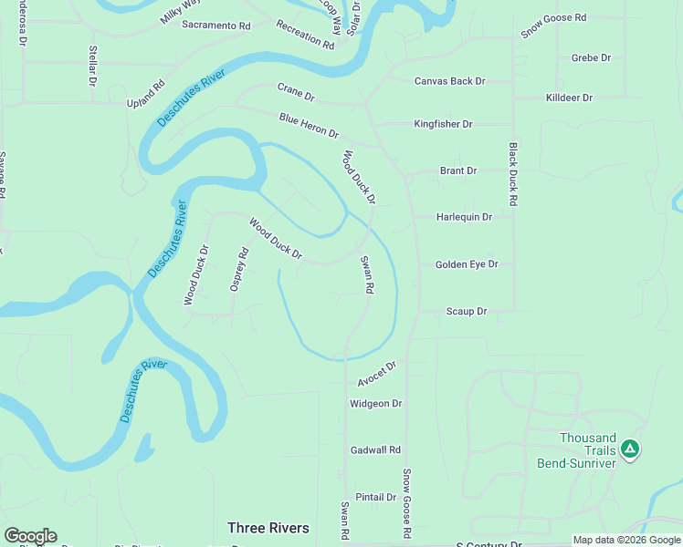 map of restaurants, bars, coffee shops, grocery stores, and more near 55958 Wood Duck Drive in Bend