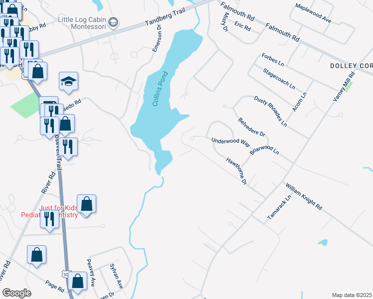 map of restaurants, bars, coffee shops, grocery stores, and more near 68 Cotton Drive in Windham