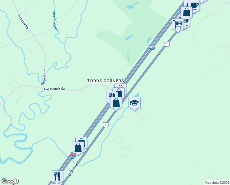 map of restaurants, bars, coffee shops, grocery stores, and more near 308 U.S. 1 in Freeport