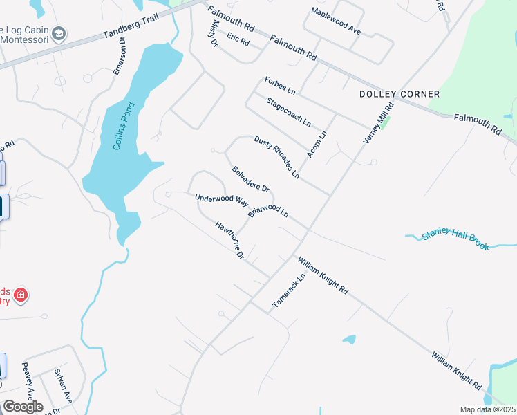 map of restaurants, bars, coffee shops, grocery stores, and more near 46 Briarwood Lane in Windham