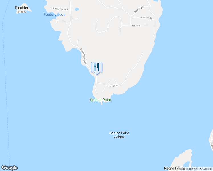 map of restaurants, bars, coffee shops, grocery stores, and more near 20 Linekin Road in Boothbay Harbor