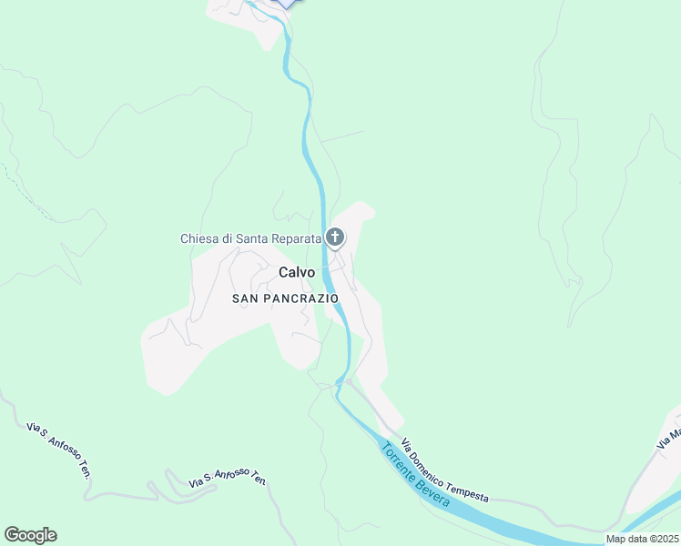 map of restaurants, bars, coffee shops, grocery stores, and more near 15B Via Domenico Tempesta in Calvo