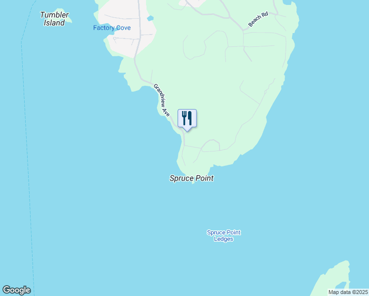 map of restaurants, bars, coffee shops, grocery stores, and more near 20 Linekin Road in Boothbay Harbor