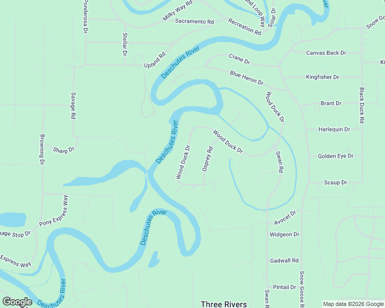 map of restaurants, bars, coffee shops, grocery stores, and more near 55843 Osprey Road in Bend