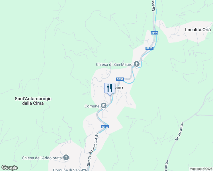 map of restaurants, bars, coffee shops, grocery stores, and more near 41 Strada Gumba in Soldano