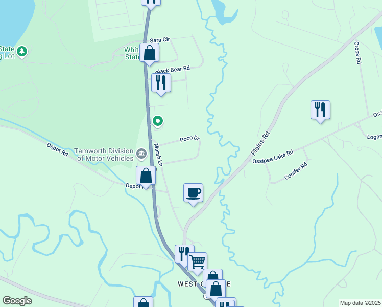 map of restaurants, bars, coffee shops, grocery stores, and more near 152 Poco Drive in Tamworth