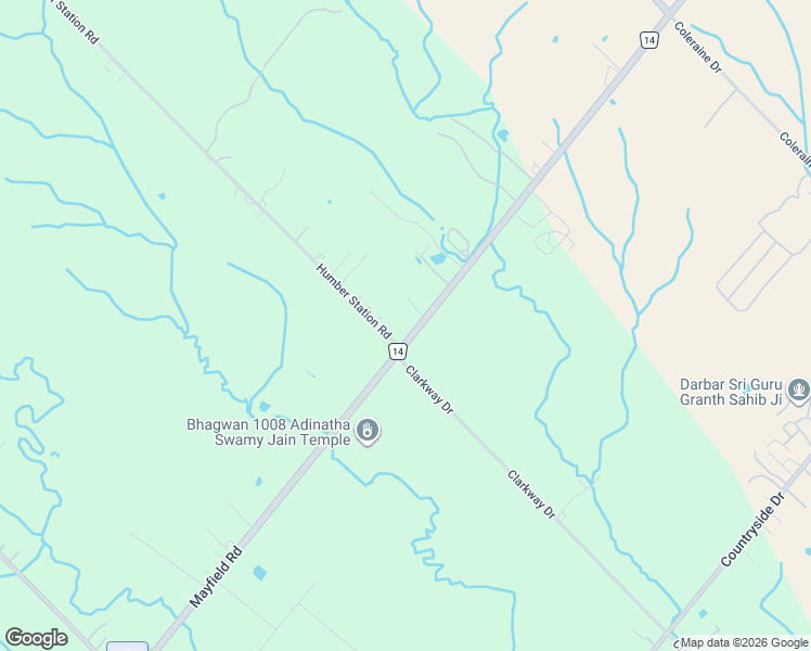 map of restaurants, bars, coffee shops, grocery stores, and more near 8026 Mayfield Road in Brampton