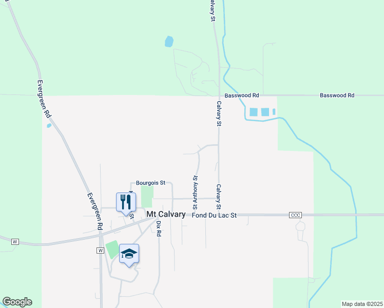 map of restaurants, bars, coffee shops, grocery stores, and more near 328 Saint Anthony Street in Mount Calvary