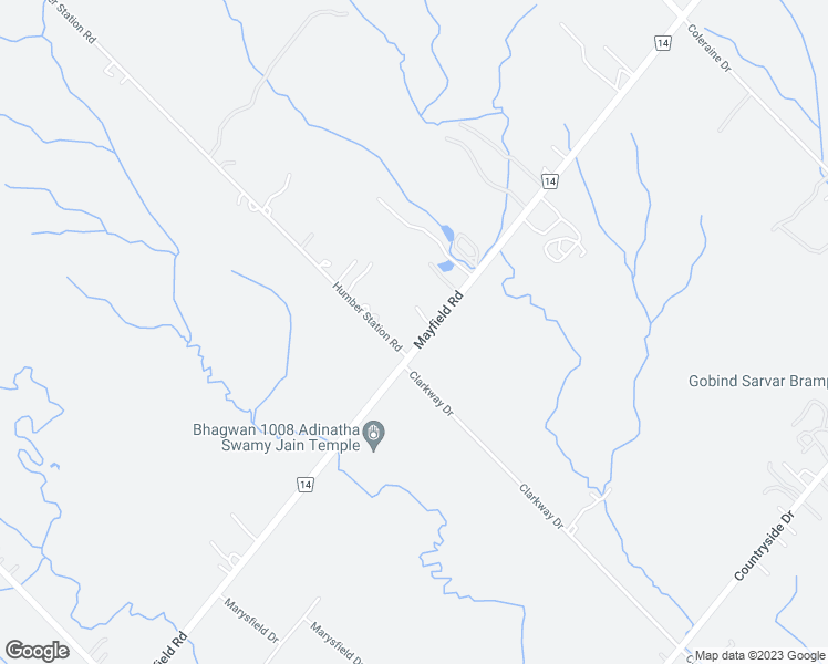 map of restaurants, bars, coffee shops, grocery stores, and more near 8026 Mayfield Road in Brampton