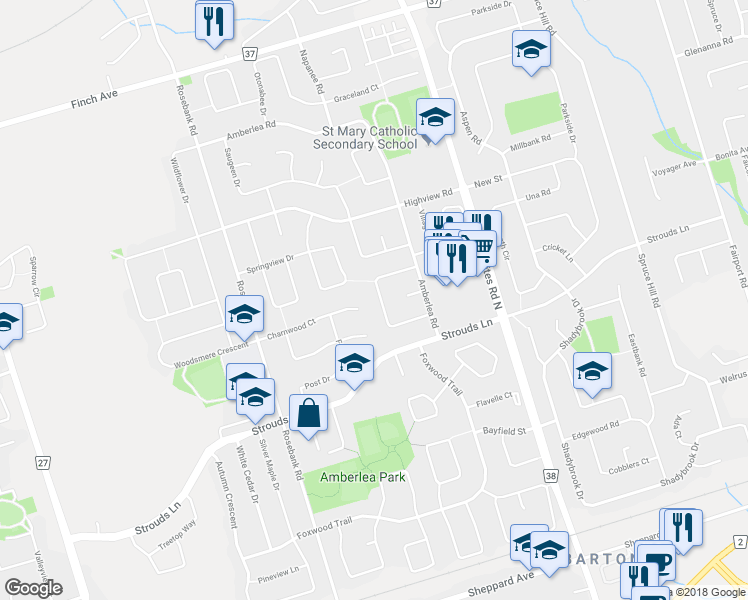 map of restaurants, bars, coffee shops, grocery stores, and more near 649 Chiron Crescent in Pickering