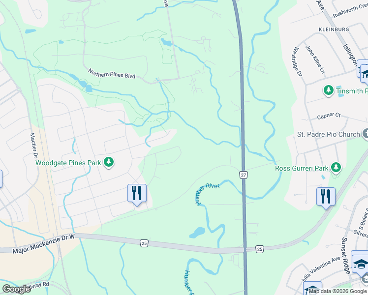 map of restaurants, bars, coffee shops, grocery stores, and more near 78 Appleyard Avenue in Vaughan