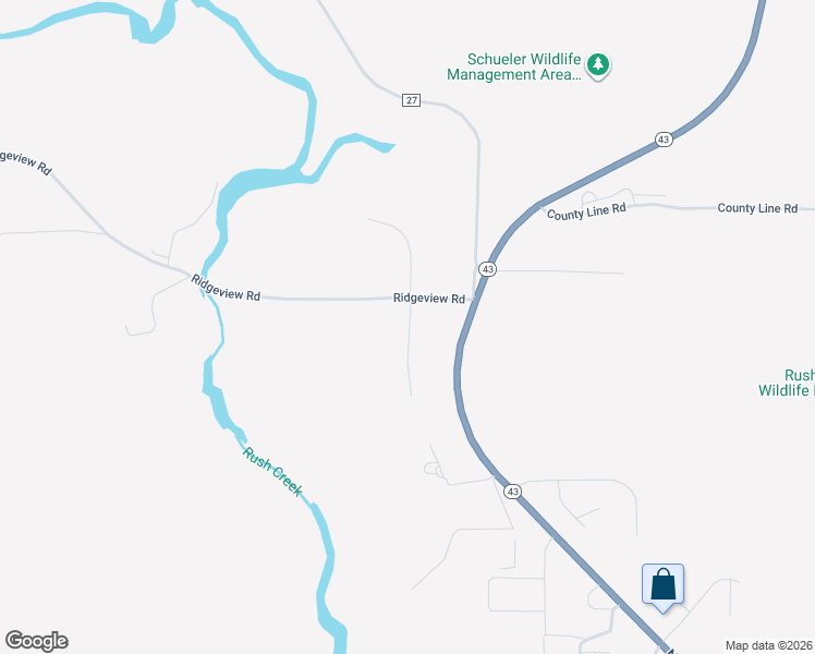map of restaurants, bars, coffee shops, grocery stores, and more near 32941 RUSH CREEK ROE Road in Rushford
