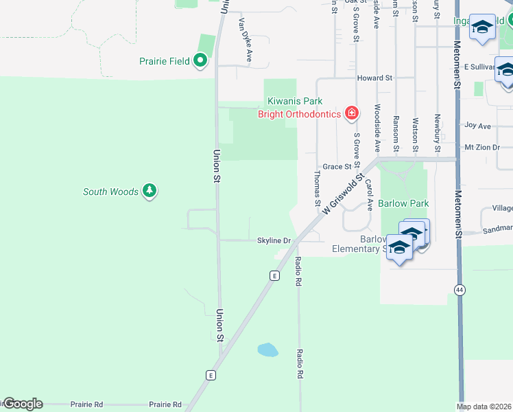 map of restaurants, bars, coffee shops, grocery stores, and more near N7930 Doty Drive in Ripon