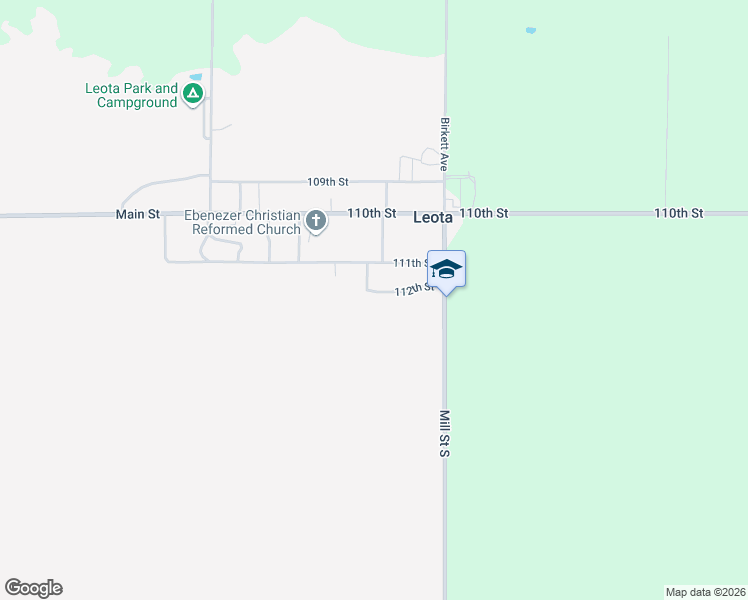 map of restaurants, bars, coffee shops, grocery stores, and more near 11909 112th Street in Leota