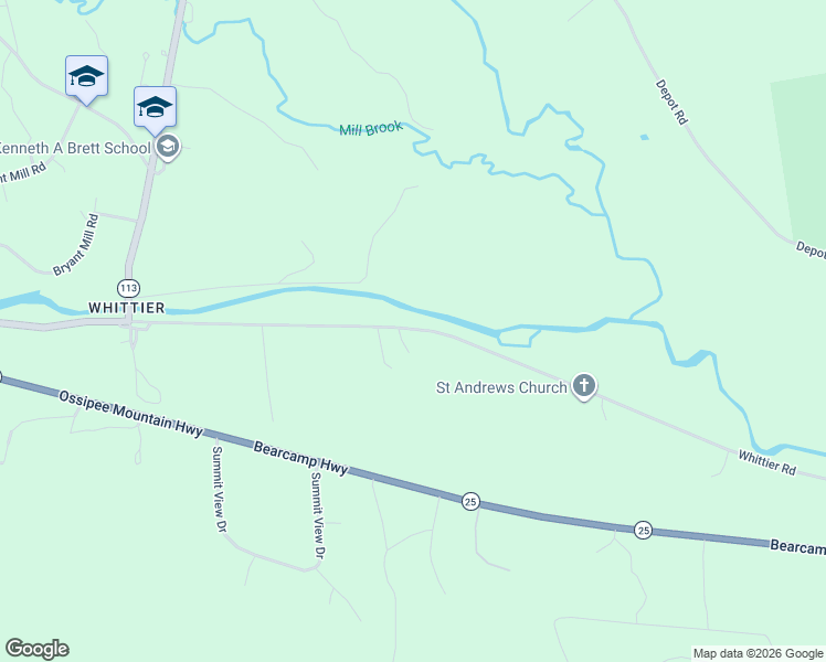 map of restaurants, bars, coffee shops, grocery stores, and more near 483 Whittier Road in Tamworth