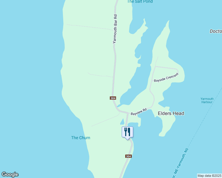 map of restaurants, bars, coffee shops, grocery stores, and more near Highway 304 in Yarmouth