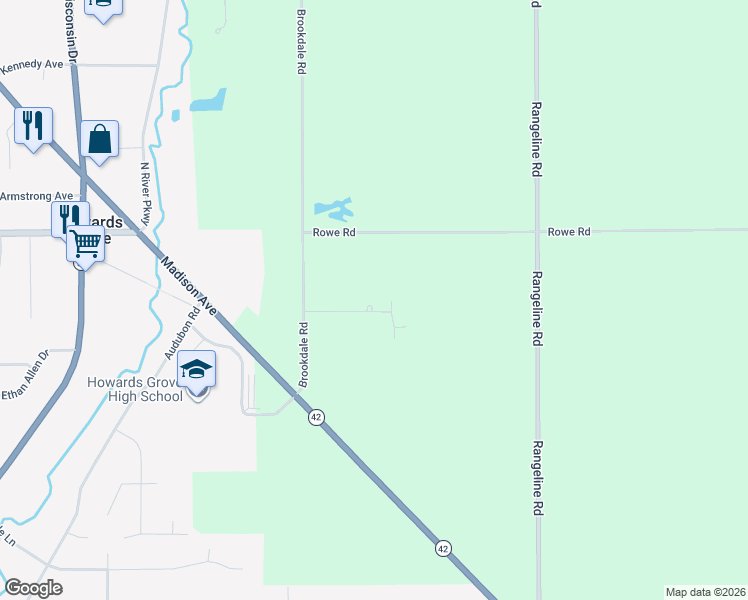 map of restaurants, bars, coffee shops, grocery stores, and more near W2244 Norene Road in Sheboygan