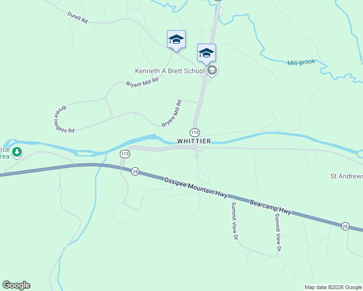 map of restaurants, bars, coffee shops, grocery stores, and more near 372 Whittier Road in Tamworth