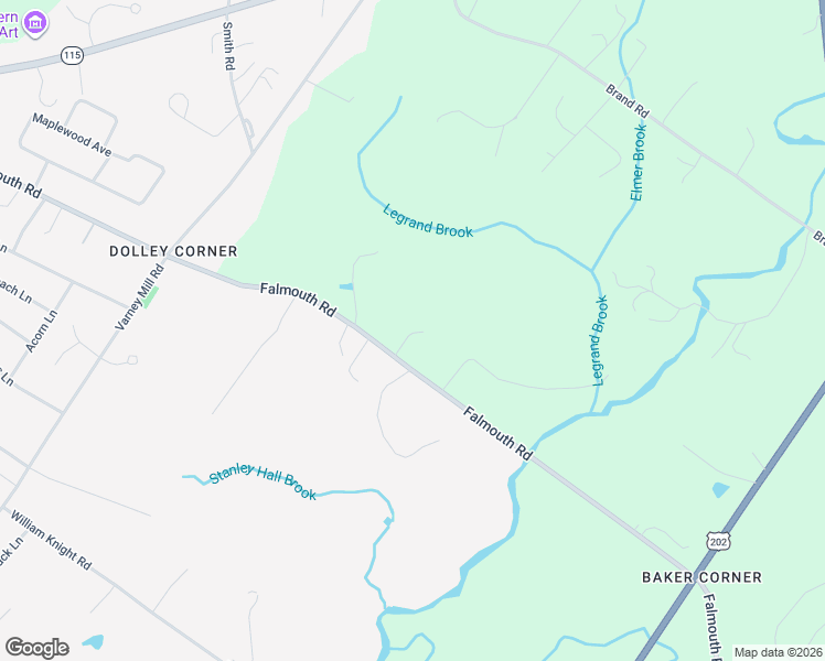 map of restaurants, bars, coffee shops, grocery stores, and more near 426 Falmouth Road in Windham