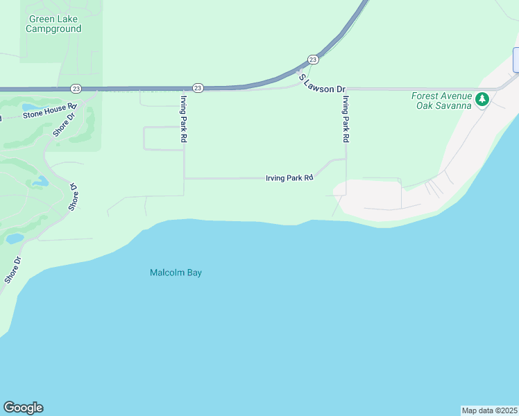 map of restaurants, bars, coffee shops, grocery stores, and more near W2107 Irving Park Road in Green Lake