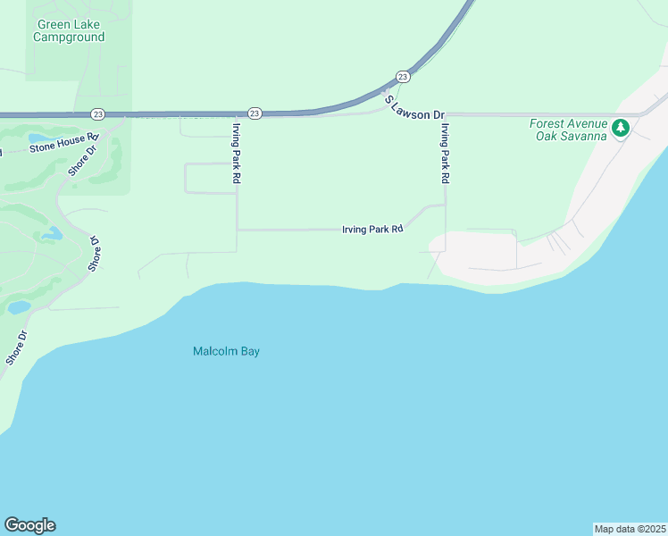 map of restaurants, bars, coffee shops, grocery stores, and more near W2107 Irving Park Road in Green Lake